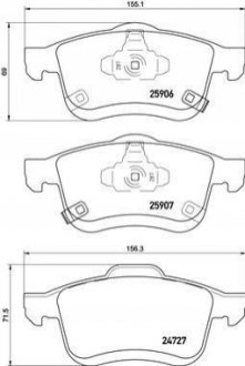 P23 155 Brembo Гальмівні колодки дискові