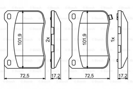 0986494872 Bosch Гальмівні колодки дискові