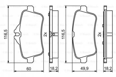 0986494783 Bosch Колодка торм. диск. MB M-Klasse, GLE-Klasse задн. (пр-во Bosch)