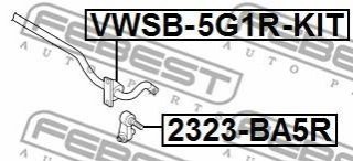 VWSB-5G1R-KIT FEBEST Втулка стабілізатора