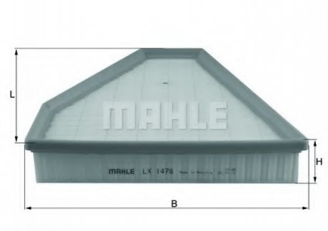 LX1478 MAHLE Повітряний фільтр