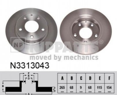 N3313043 Nipparts  Гальмівний диск