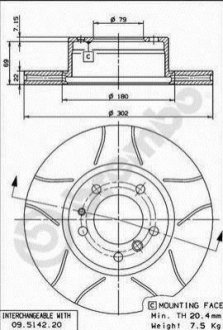 09.5142.76 Brembo Гальмівний диск