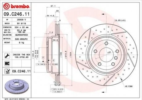 09.C246.11 Brembo Гальмівний диск