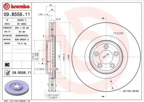 09.B556.11 Brembo Гальмівний диск