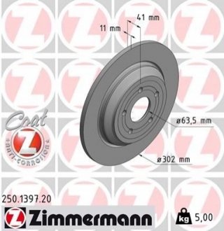 250.1397.20 Otto Zimmermann GmbH Диск гальмівний