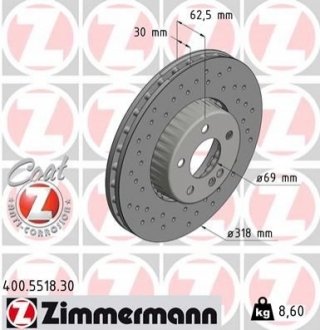 400.5518.30 Otto Zimmermann GmbH Диск гальмівний