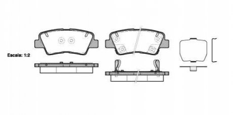 P12623.02 WOKING Колодки тормозные дисковые задние Hyundai Grandeur 2.4 11-,Hyundai Grandeur 3.0 11- (P12623.02) WOKING
