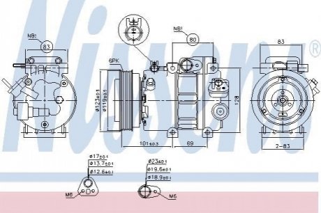 89293 Nissens Компресор кондиціонера Hyundai Sonata 08-/Kia Optima/Magentis 09- (вир-во Nissens)