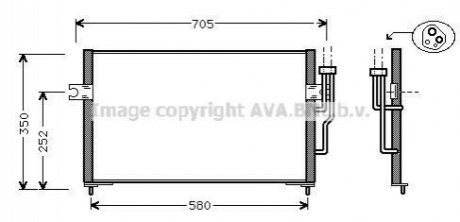 MT5100 AVA Cooling Systems Конденсатор кондиціонера MITSUBISHI CARISMA (DA) (95-) (вир-во AVA)