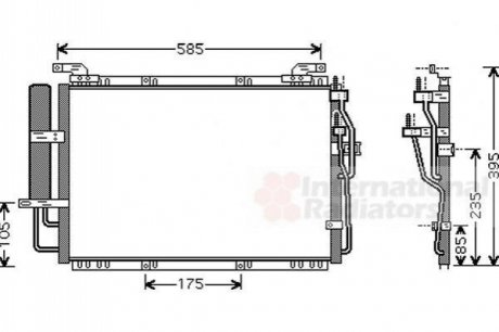 82005091 Van Wezel Радіатор кондиціонера HYUNDAI MATRIX (FC) (01-) (вир-во Van Wezel)