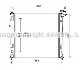 HY2282 AVA Cooling Systems Радіатор охолодження HYUNDAI TUCSON / KIA SPORTAGE III (09-) (Ava)