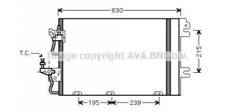 OL5366D AVA Cooling Systems Конденсатор кондиціонера OPEL ASTRA H (04-) 1.4-1.8i (вир-во AVA)