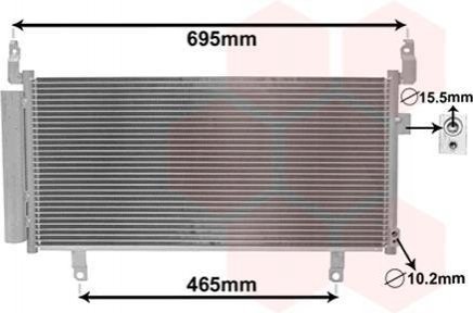 51005104 Van Wezel Радиатор кондиціонера SUBARU FORESTER 3/13>18 (вир-во Van Wezel)