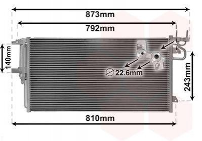 18005617 Van Wezel Радіатор кондиціонера Focus / Kuga TDCi 14+ (вир-во Van Wezel)