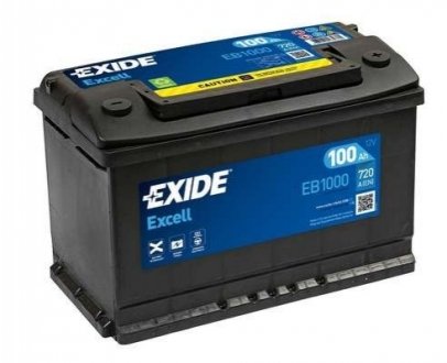 EB1000 Exide АКБ 6СТ-100 R+ (пт720) (необслуж)(315х175х205) EXCELL Exide