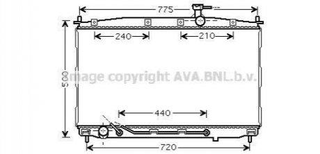 HY2174 AVA Cooling Systems Радіатор охолодження HYUNDAI Santa Fe II (CM) (вир-во AVA)