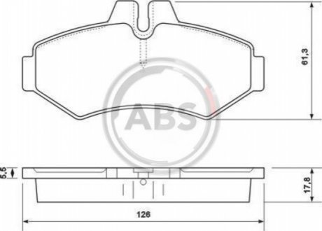 37124 A.B.S  Колодка гальм. диск. MB/VW SPRINTER/LT задн. (вир-во ABS)
