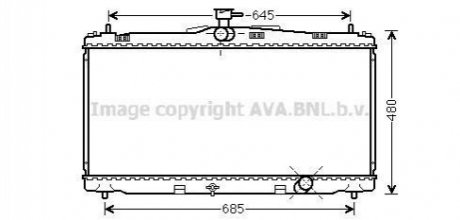 TO2650 AVA Cooling Systems Радіатор охолодження TOYOTA CAMRY (2012) (вир-во AVA)