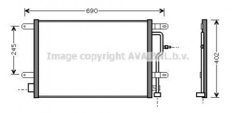 AI5194 AVA Cooling Systems Конденсор кондиціонера A4 00-02 ALL/A6 20/30 01-(AVA)