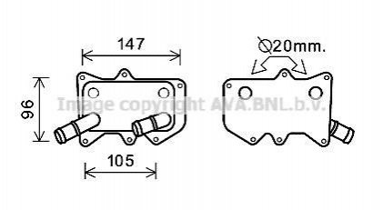 KA3215 AVA Cooling Systems Олійний радиатор Sportage IV 2.0 CRDi 06/10- (AVA)