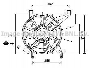 FD7582 AVA Cooling Systems Вентилятор радиатора охлаждения двигателя Ford Fiesta 1,25i 1,4i 1,6i 1,6ti AC+