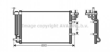 KA5093D AVA Cooling Systems Конденсор кондиціонера CERATO ALL MT/AT 04- (AVA)