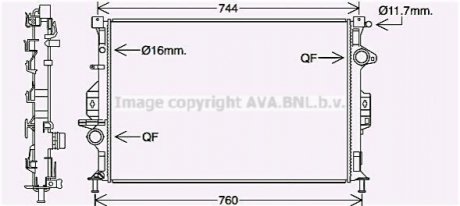 FDA2425 AVA Cooling Systems Радиатор охлаждения двигателя (FDA2425) AVA