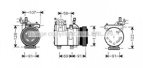 HYAK161 AVA Cooling Systems Компрессор кондиціонера Hyundai Coupe 01-/Elantra 00-/Tucson 04-/Kia Sportage 07- (вир-во AVA)