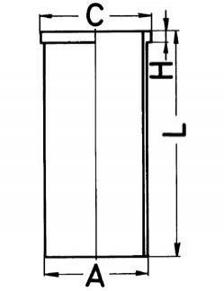 89161190 Kolbenschmidt  Гильза поршневая OPEL 80,00 1,6D A=83 C=84.9 L=143.5 H=4.5 (пр-во KS)