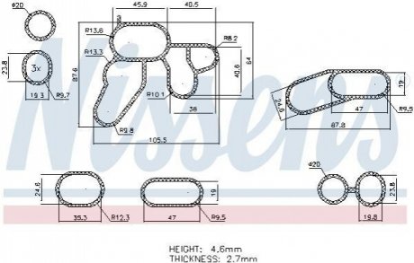 9070005 Nissens Комплект прокладок масляного радиатора FIAT/OPEL (пр-во Nissens)