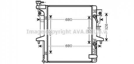 MT2205 AVA Cooling Systems Радиатор охлаждения MITSUBISHI L200 (2006) 2.5 (пр-во AVA)