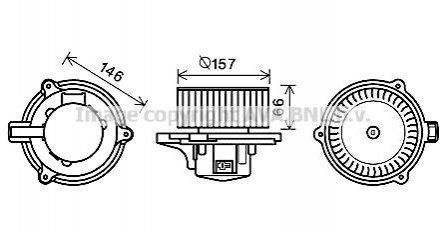 KA8250 AVA Cooling Systems Вентилятор салона KIA SORENTO 2003- (пр-во AVA)