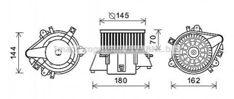 FT8437 AVA Cooling Systems Вентилятор відпівача FIAT DOBLO (вир-во AVA)