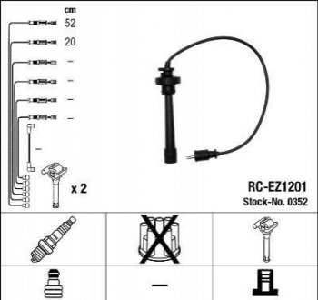 0352 NGK 0352 Комплект ізольованих проводів для свічок запалення RC-EZ1201