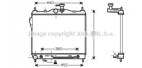 HYA2102 AVA Cooling Systems Радиатор охлаждения двигателя HYUNDAI GETZ (2002) 1.6 (Ava)