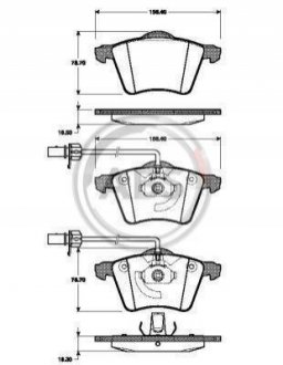 37453 A.B.S  Колодка торм. диск. FORD/SEAT/VW GALAXY/ALHAMBRA/SHARAN передн. (пр-во ABS)