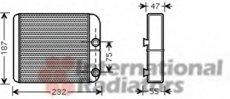 32006186 Van Wezel Радиатор обігрівача MITSUBISHI L200/GALANT5 ALL 96-03 (вир-во Van Wezel)