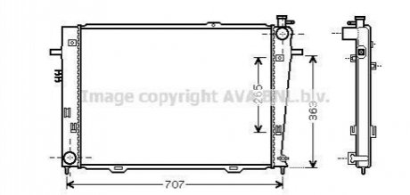 HY2126 AVA Cooling Systems Радіатор охолодження двигуна HYUNDAI TUCSON (2005) 2.0 CRDI/CRDI (Ava)