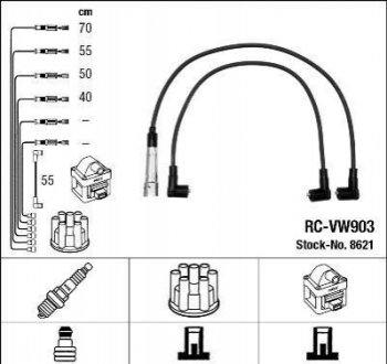 8621 NGK 8621 Комплект ізольованих проводів для свічок запалення RC-VW903