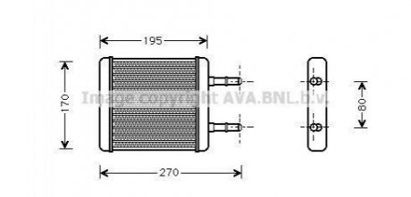 HY6061 AVA Cooling Systems Радиатор обігрівача HYUNDAI ACCENT (1995) 1.3 (вир-во AVA)