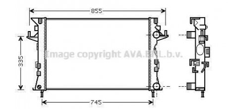 RTA2438 AVA Cooling Systems Радиатор охлаждения двигателя Renault Laguna II (02-) 1,9d 2,0d 2,2d , Espace (0