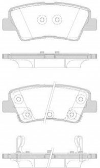 P12623.42 WOKING Колодки тормозные диск. задн. (пр-во Remsa) Hyundai Elantra 1.6 10-,Hyundai Elantra 1.8 10- (P12623.42) WOKING