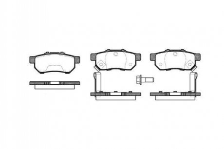 P3333.52 WOKING Колодки гальмівні диск. задн. (вир-во Remsa) Honda Jazz 02> 08> 15> / Civic 91>01 (P3333.52) WOKING