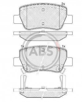 37737 A.B.S  Колодка гальм. диск. TOYOTA AVENSIS/AVENSIS SW 1.6,1.8,2.0,2.0D-4D,2.2D-4D 09- задн. (вир-во ABS)