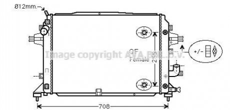 OLA2460 AVA Cooling Systems Радіатор охолодження двигуна OPEL ZAFIRA (2005) 2.0 (Ava)