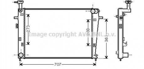 HY2275 AVA Cooling Systems Радіатор охлаждения двигателя (HY2275) AVA