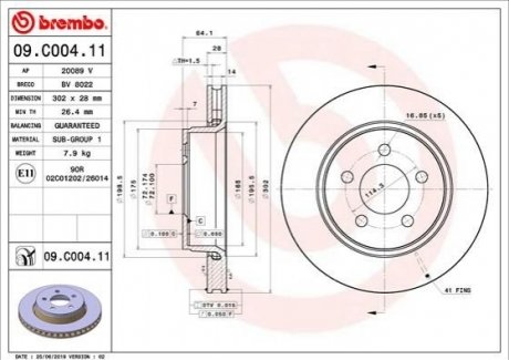 09.C004.11 Brembo Гальмівний диск