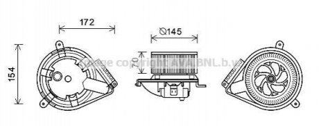 MS8626 AVA Cooling Systems Вентилятор обігрівача салону MB Vito V638 AC- (MS8626) AVA