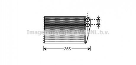 RTA6354 AVA Cooling Systems Радіатор обігрівача RENAULT GRAND SCENIC (2003) (вир-во AVA)